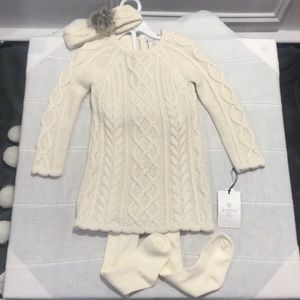 NEW Aspen Kids Set Dress, Tights, Headband 2T